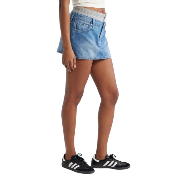 PTCL Denim Mini Skirt Women’s S Blue Elastic Waist NWT Gift Ready Y2K Style - Picture 3 of 15